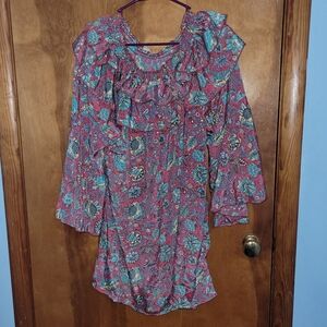 Floral Bohemian Top with Bell Sleeves